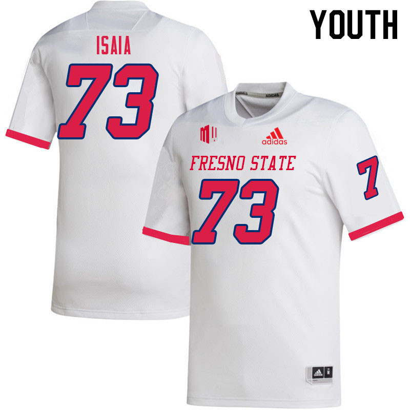 Youth #73 Jacob Isaia Fresno State Bulldogs College Football Jerseys Sale-White